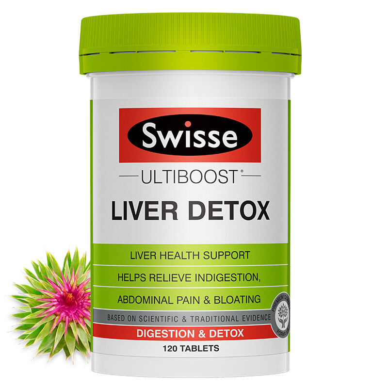 Australia Swisse Liver Detox 120 Tablets for Liver Function Indigestion Bloating Cramping Relief Antioxidant Detoxification