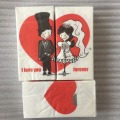 Vintage tissue napkins paper decoup printed red heart bride groom love for ever handkerchief wedding serviette party anniversary