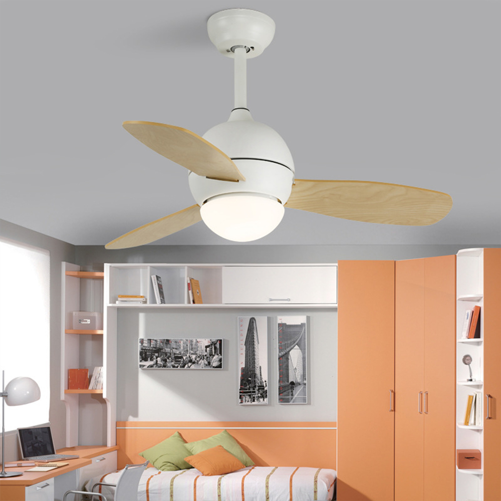 Macaron Ceiling fan lamp Remote Control with lights 36 inch Nordic pendant fans AC Multi color for Restaurant Kid's Room