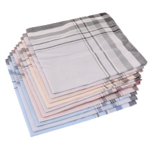 10/12 pcs 100% Cotton Handkerchiefs with Stripe Hankies Gift Set for Women Men Classic Plaid Handkerchief