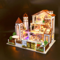 Creative DIY cottage Children Adult Miniature Doll house Wooden Kits toy Large villa Dollhouse building birthday gift toys