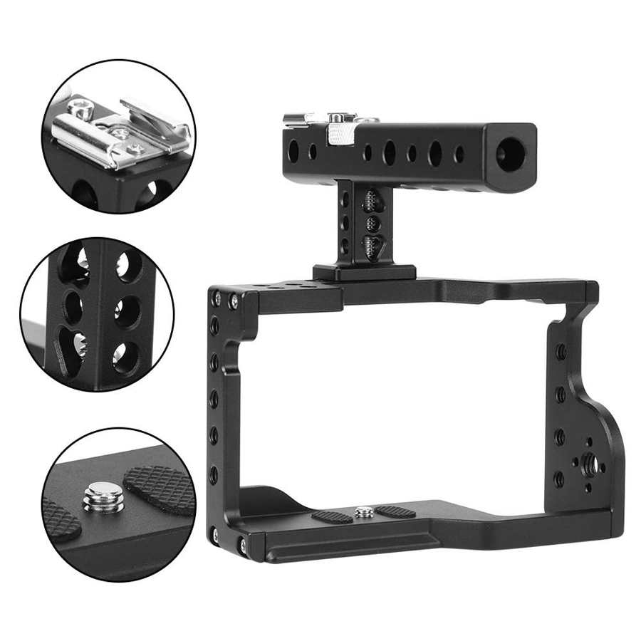YELANGU C17 Aluminium Alloy Camera Cage Kit with Handle for Sony A6600/Alpha 6600/ILCE-6600 Mirrorless Camera
