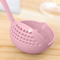 Newest 2 In 1 Hot Pot Dinnerware Porridge Soup Spoon With Filter Skimmer Kitchen Utensil Long Handle Colander pink