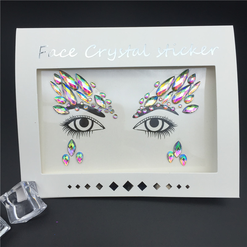 Temporary Face Stickers Easy To Operate Face Gems Rhinestone Temporary Tattoo Fashion Diy Face Stickers Party Body Glitter Stick
