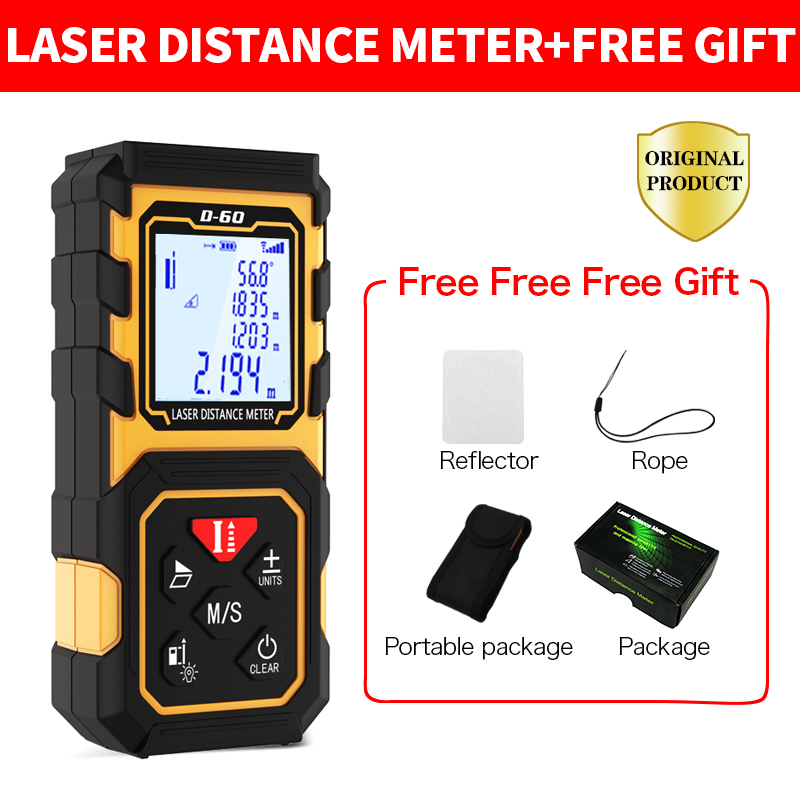 FGHGF Digital 60M 80M 100M Handheld Rangefinder Laser Distance Meter Range Finder Tape Measure Tester Diastimeter Tool