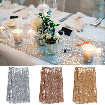 1 Pcs Sparkly Rose Gold Sequin Table Runner For Weddings Party Christmas Cloth Decor Luxury Hotel Restaurant Wedding Decoration