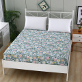 LAGMTA 1pc 100% Cotton Printing Cartoon Plant Plaid Fitted Sheet Mattress Cover Four Corners With Elastic Band Bed Sheet