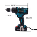 21V 18+3 Torque Impact Drill Cordless Screwdriver Power Tools Screwdriver Impact Hammer Drill Screwdriver With PlasticTool Box
