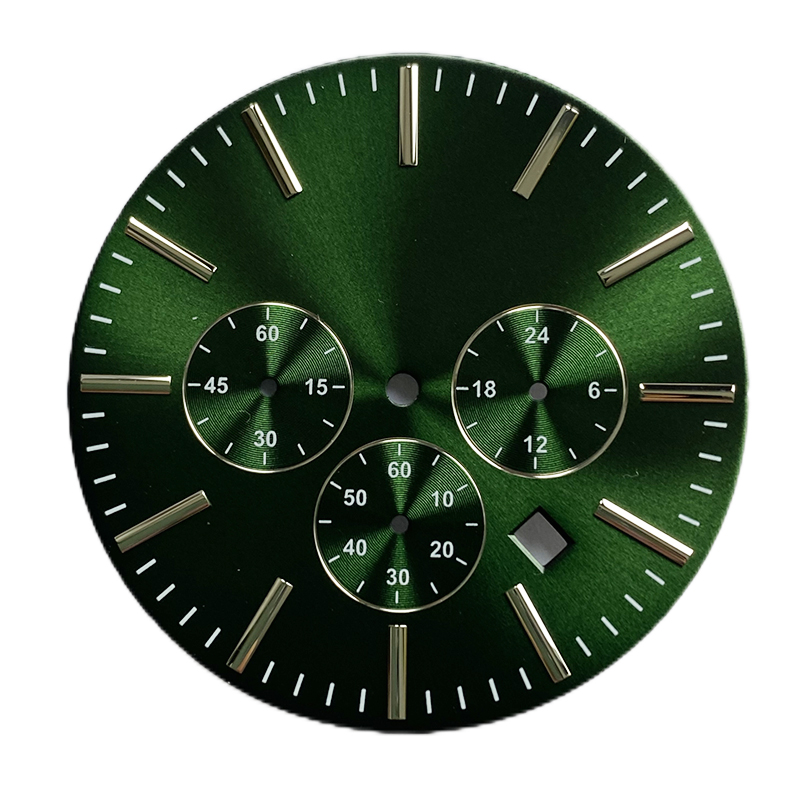 Sunray watch dial with 3 subdials