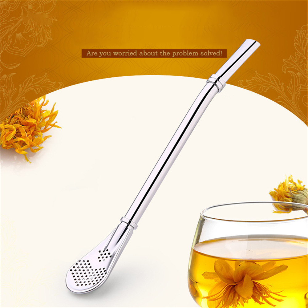 Best seller 1pcs Drinking Straw Stainless Steel Yerba Mate Straw Gourd Bombilla Spoons Reusable Metal Pro Tools Bar Accessories