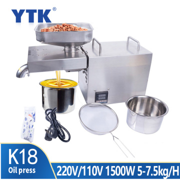 220V 1500W (Max) Temperature Controlled Stainless Steel Oil Press Family Small Electric Cold Pressed Automatic Peanut Coconut