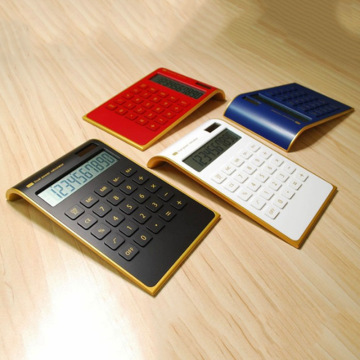 Hot Sale Creative Slim Portable mini 10 digital Calculator Solar Energy Crystal Keyboard Dual Power Supply
