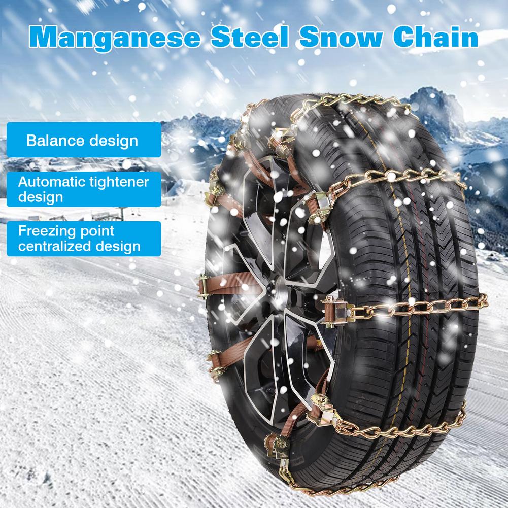 10pcs Winter Car Tire Snow Chain Adjustable Anti-skid Safety Anti-skid Chain Wheel Manganese Steel Chains For Truck Car SUV
