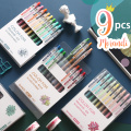 9-Color Suit Morandi Colorful Hand Account Refill Gel Pen Student Notebook Painting Graffiti Art Supplies 2021 Stationery
