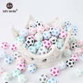 Let's make New Baby Toys Football 10pcs Silicone Beads 15mm Fashion Soccer DIY Jewelry Accessories Nursing Necklace Teethers