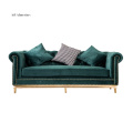 Modern sofa set american design antique furniture sectional green velvet fabric living room sofas sets luxury gold