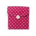 Lovely Women Girl Cute Polka Dot Cotton Linen Sanitary Pad Pouch Aunt Towel Bag Washable Menstrual Pads Mama Sanitary Napkin Bag