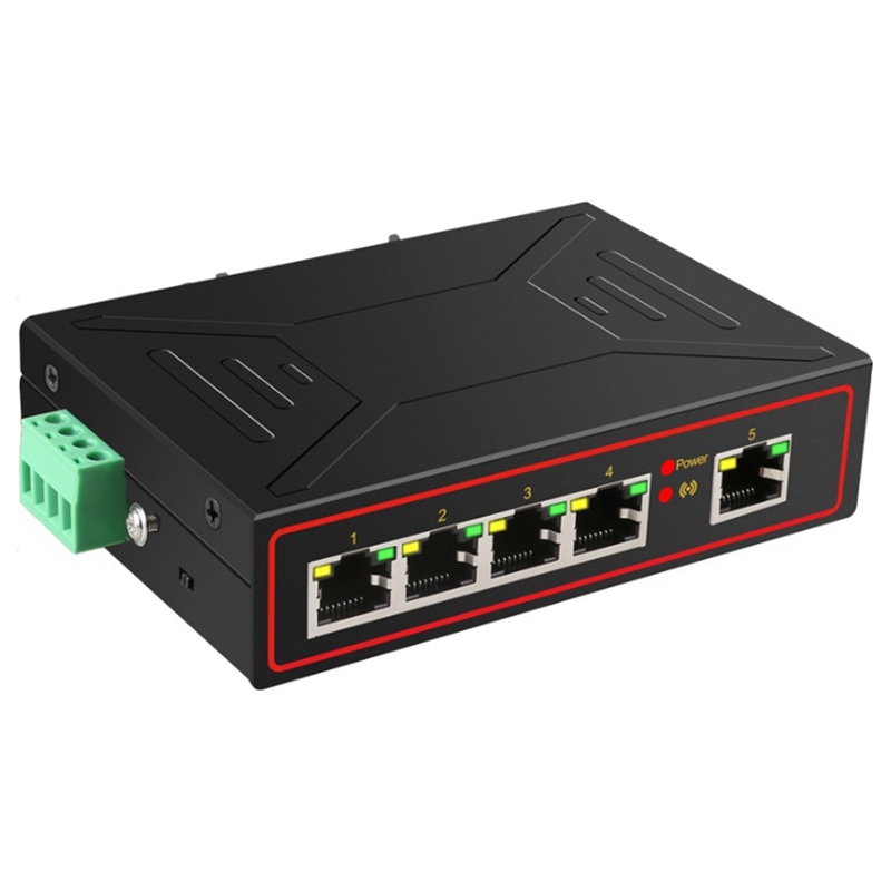 5 Ports Industrial Metal Case Ethernet Switch 10/100Mbps Rj45 Signal Strengthen Vlan Network Switch