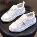 Genuine Leather Casual Shoes Women Sneakers Summer White Sneaker Platform Mesh Breathable Sneakers Comfortable Vulcanized Shoe 9