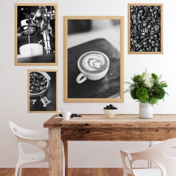 Coffee Photography Black White Posters and Prints Kitchen Wall Decor , Coffee Wall Art Canvas Painting Pictures Coffee Gifts