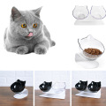 Double Pet Bowls Non-slip Cat Bowl Raised Stand Transparent AS Material Pet Food and Water For Cat Dog Drink Feeder dog Supplies