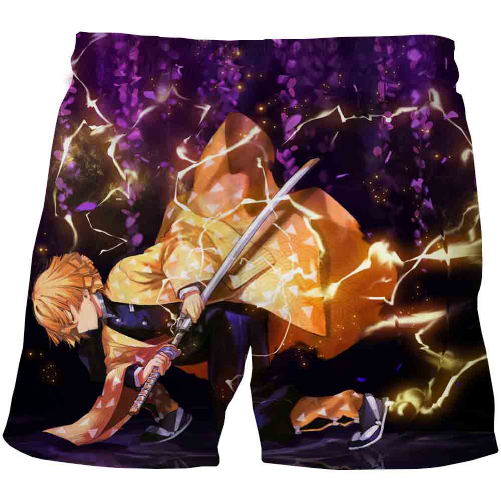 Summer boys shorts 3D Demon Slayer teenage big kids boys beach shorts children's pants clothing Kimetsu no Yaiba Costume