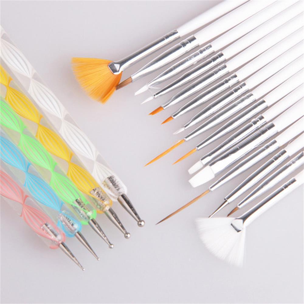 20Pcs/Set Nail Brushes Design Set Dotting Painting Drawing Nail Art Nail Tools Polish Brush Pen Pen Polish Brush Set Kit Manicur