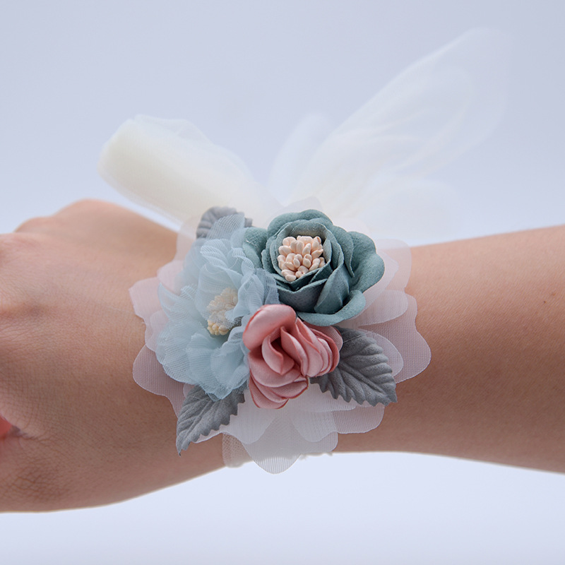 Wrist Corsage Bridesmaid Sisters Hand Flowers Artificial Bride Flowers For Wedding Dancing Party Decor Bridal Prom Accessories