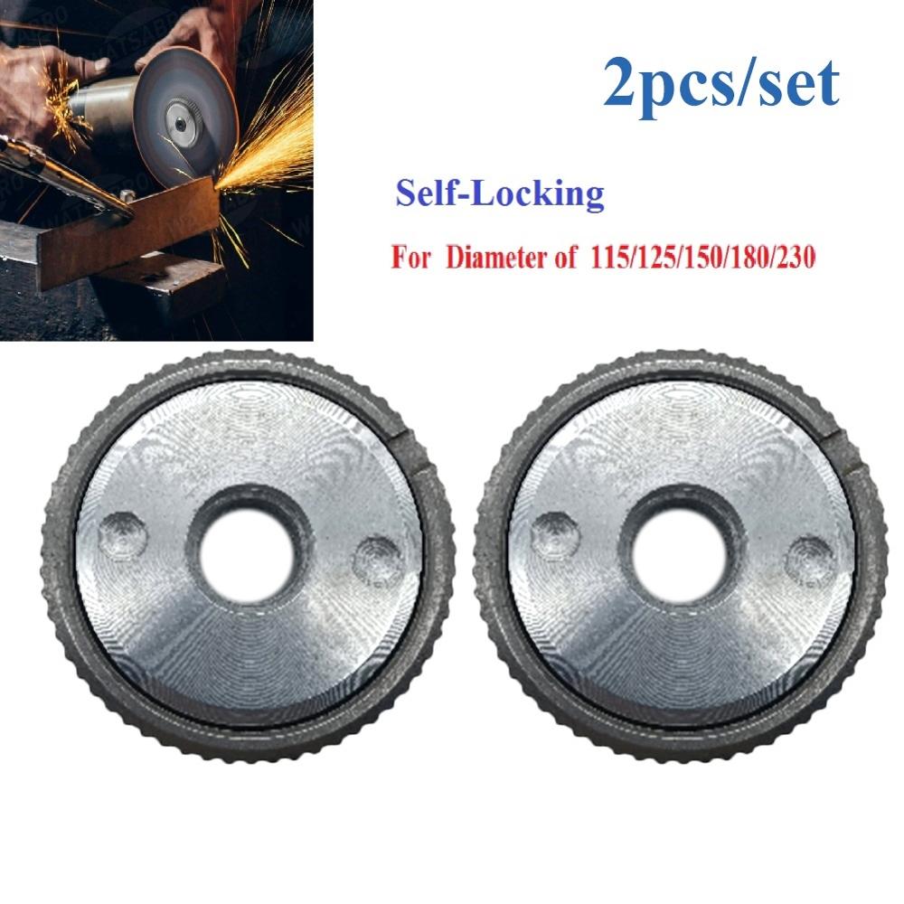 2 Pack M14 Angle Grinder M14 Thread Replacement Quick-release Nut Clamping Power Tools Grinders Self-locking Pressure Plate