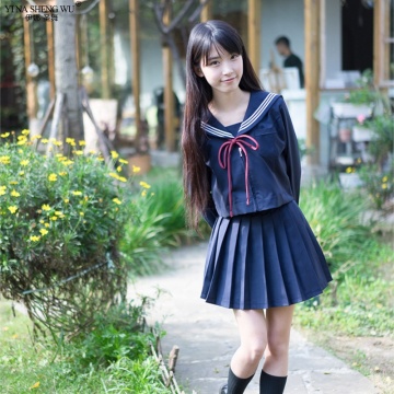 New Japanese Style Korean Kawaii Girls JK High School Uniform Girls Women Sailor Suit Uniforms Anime Cosplay Pleated Skirt Sets