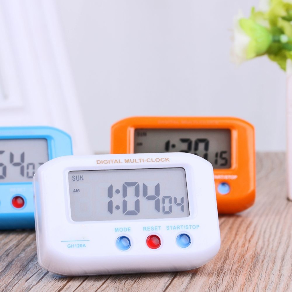 Portable Electric Desk Clock Digital Electronic Alarm LCD Screen Data Time Calendar Small Table Clock For Bedroom Reloj De Mesa