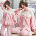 Winter Thick Warm Flannel Maternity Nursing Sleepwear Feeding Pajamas Clothes for Pregnant Women Pregnancy Sleep Lounge Wear