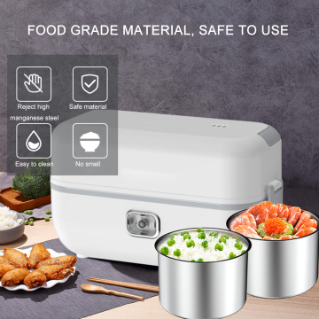 Stainless Steel Electric Lunch Box Thermal Soup Heating Food Steamer Cooking Container Portable Office Mini Rice Cooker 220V 2L