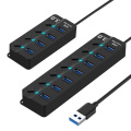 High Speed USB Hub 4/7 Port USB 3.0 Hub 5Gbps On/Off Switches AC Power Adapter For PC Computer Accessories