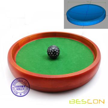 Conical Bottom 12inch Heavy Duty Wooden Dice Tray by BESCON Super Rolling Device to Stop Polyhedral Dice Optional Velvet Sticker