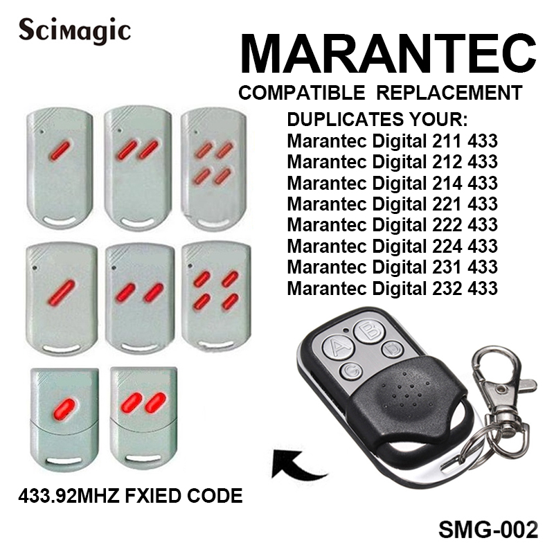 1pcs MARANTEC Digital 211,212,214,221,222,224,231,232 replacement 433mhz Remote Control fixed code