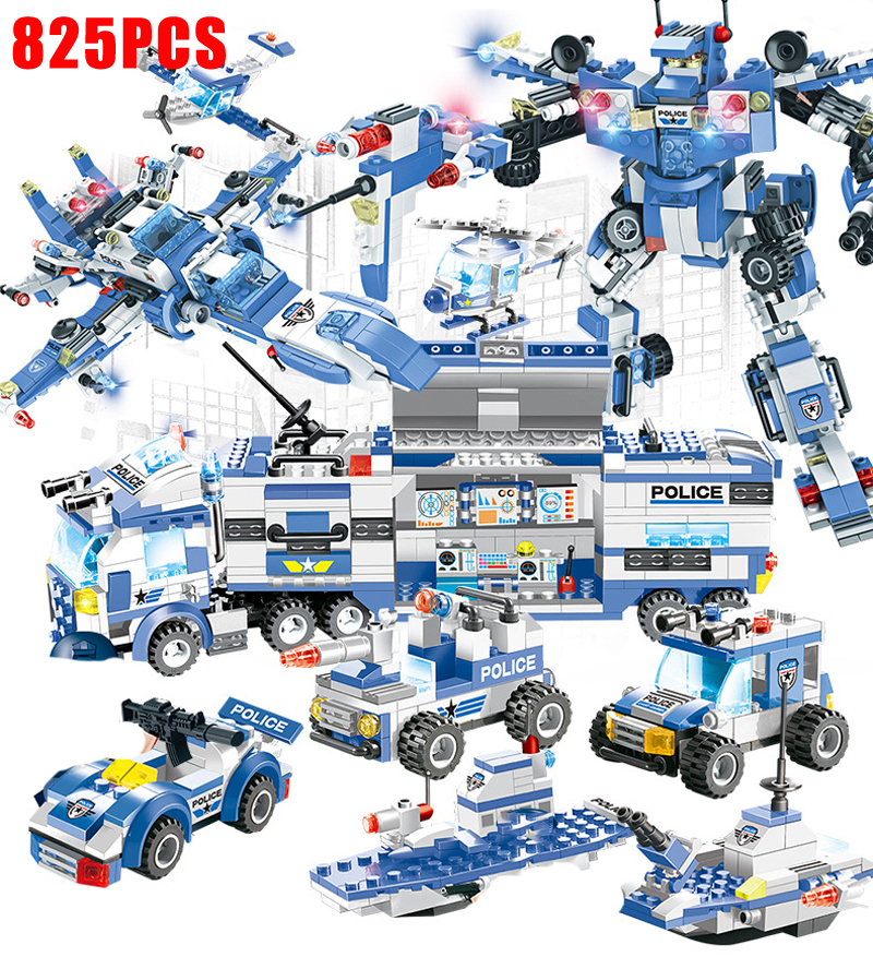 SEMBO BLOCK City SWAT Police Station Truck Building Block Set Technic Car Constructor Ship Helicopter Brick Kids Toys