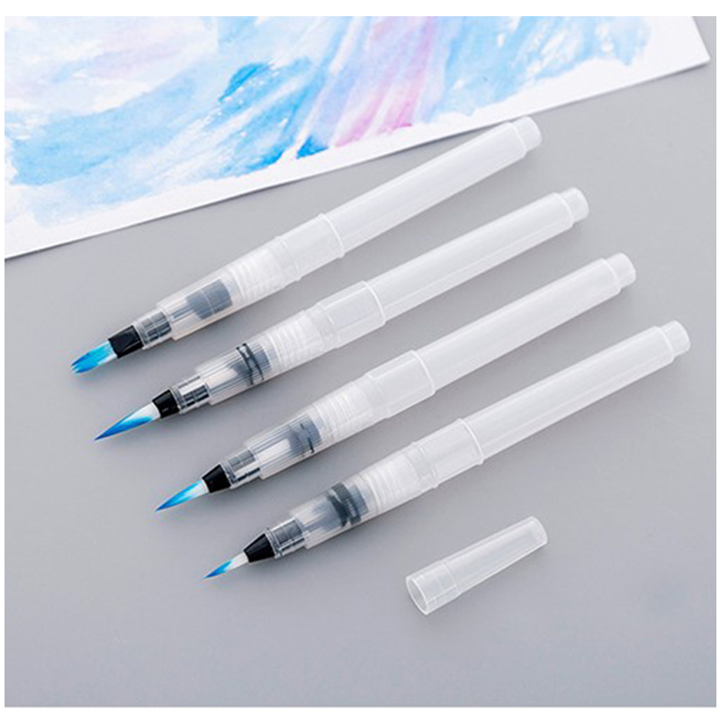 6 Pcs/set Water Color Brush Refillable Pen Soft Watercolor Brush Ink Pen for Painting Calligraph Drawing Art Supplies