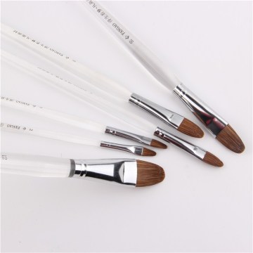 6pcs/Set high-grade weasel hair paintbrush row brush plexiglass rod acrylic paints students oil paint brush brush artists art