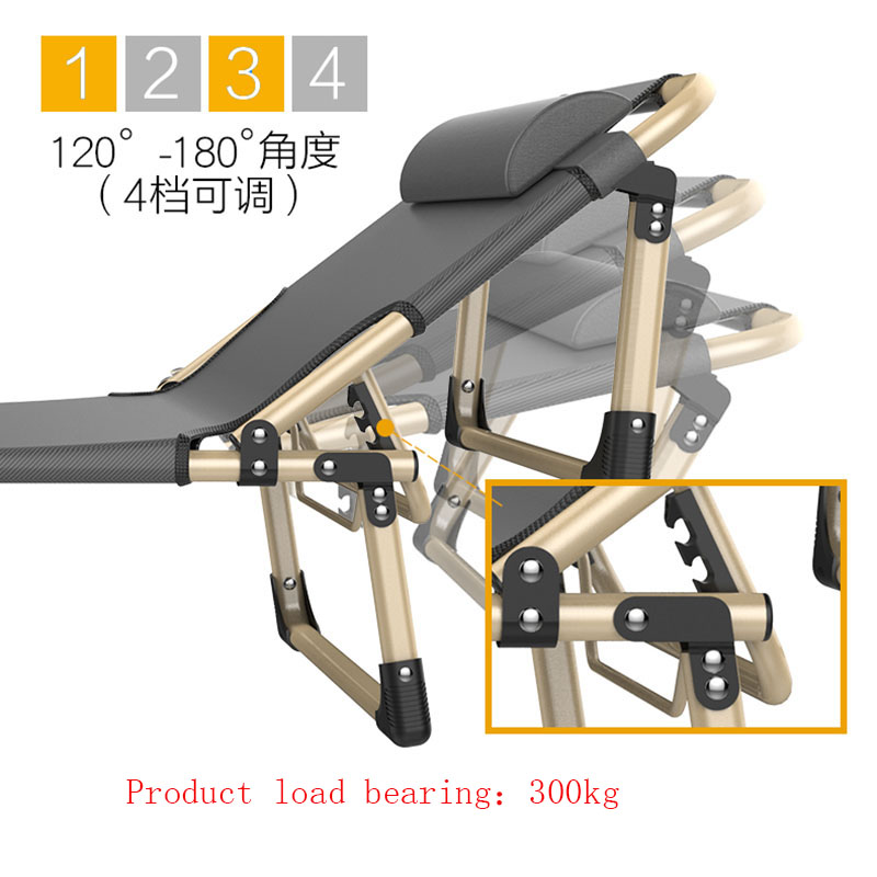 Folding bed single person lunch break nap bed family reclining chair March portable office adult hospital accompanying chair