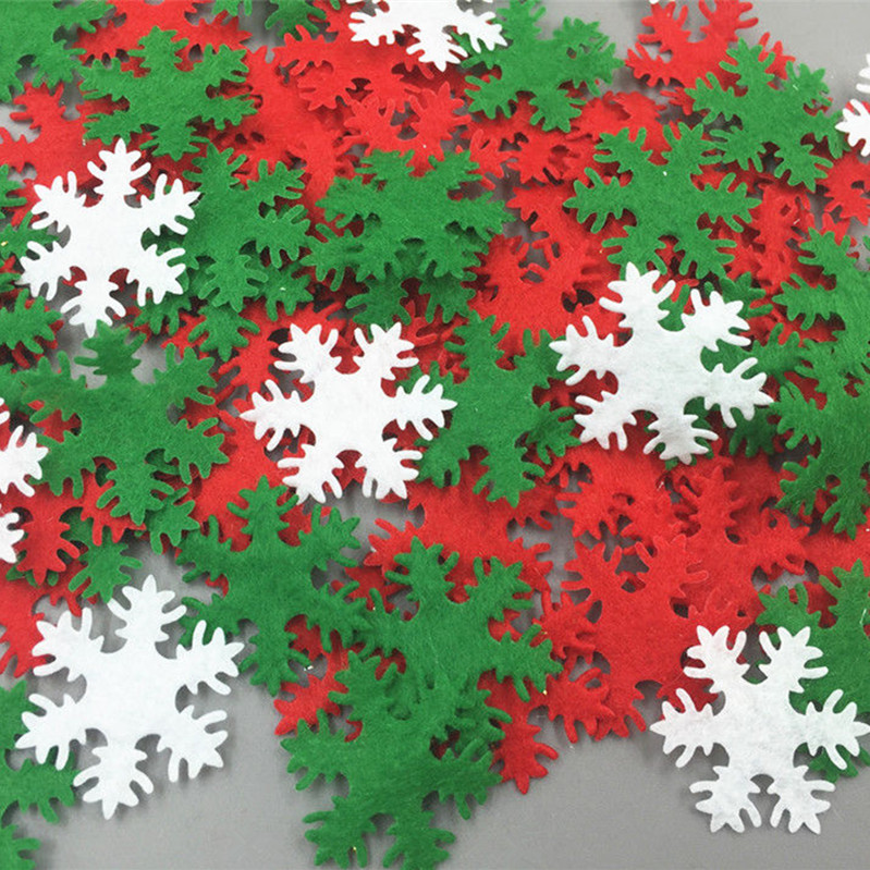 DIY 500pcs Mixed color Felt Snowflake shape Kid's Appliques Craft Decorative 30mm