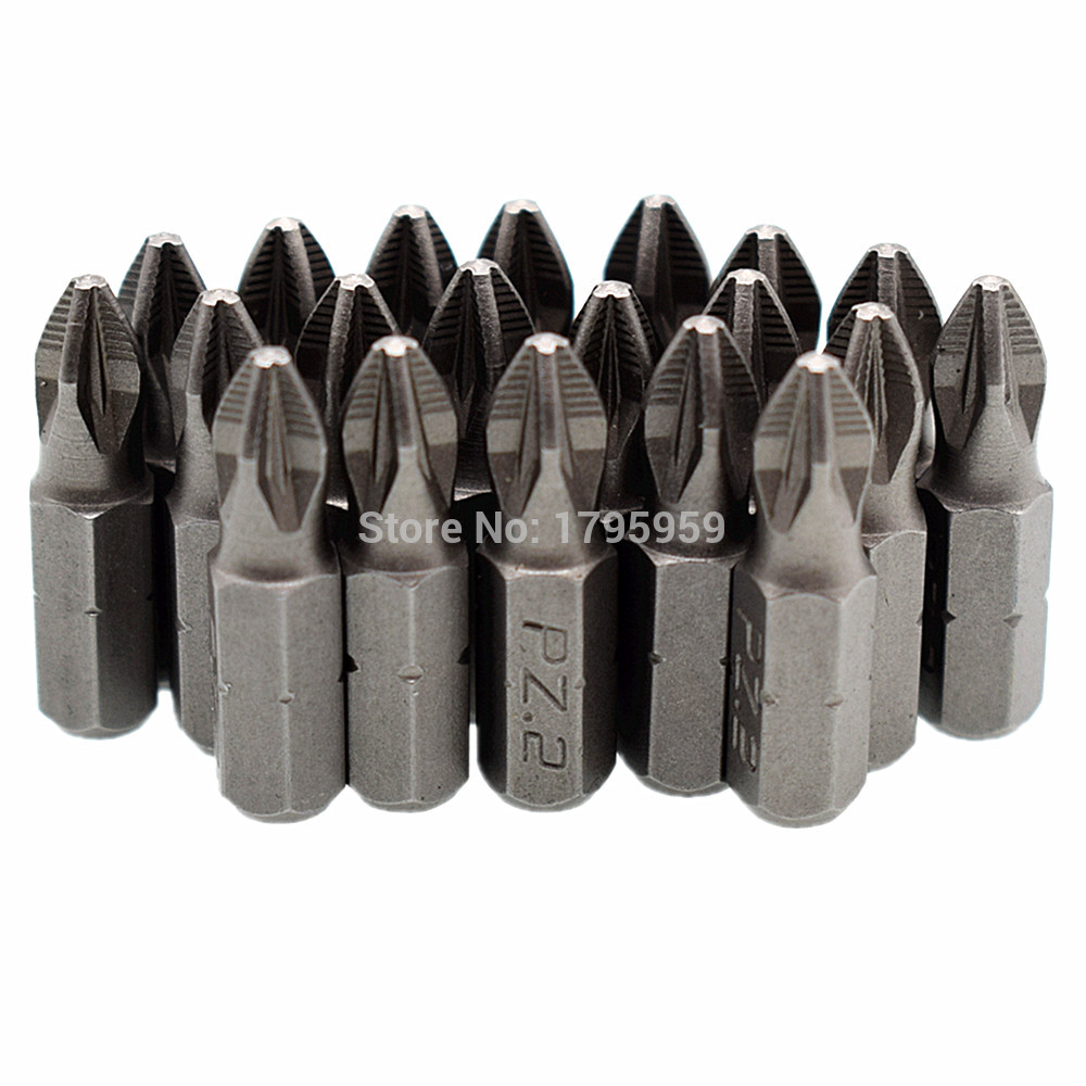 20 Piece PZ2 Screwdriver Bit Tool Kit 25mm Impact Driver Bit 1/4" 6.35mm Hex Shank Pozidriv Magnetic Screwdriver Insert Bit Set