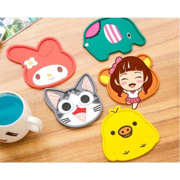 1PC Silicone Insulation Pad Cartoon Felt Antiskid Mat Cup Table Mat Bowl Cup Pads Mat Drink Coaster Placemat NX 024