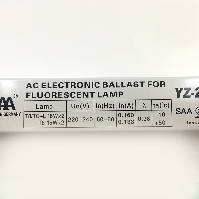 3AAA YZ-218EAA T8/TC-L 220V 2X18W 2X15W Electronic Ballast for Emergency Lighting Control System