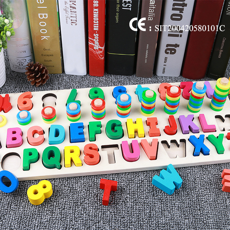 Children's Toys Kids Digital letter Color Cognition Puzzle Baby Early Learning Building Blocks Montessori toys