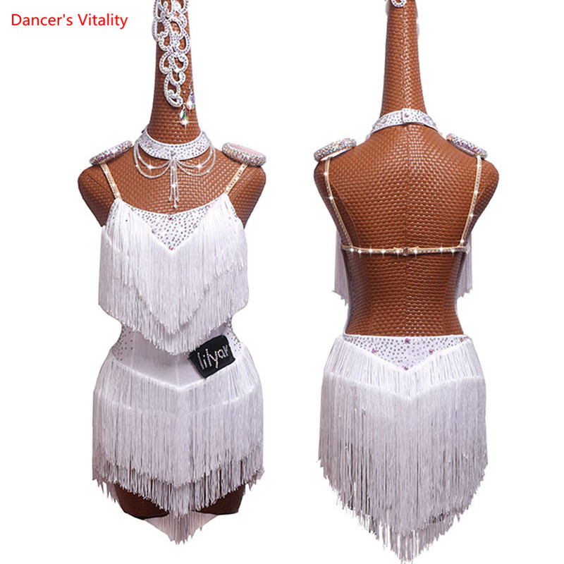 Selling Latin Dresses For Women Latin Dance Skirt Tango Salsa Gogo Dance Costume Party Dancer Singer Fringe Tassel Red Dress