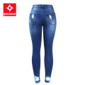 2127 Youaxon New S-XXXXXL Ultra Stretchy Blue Tassel Ripped Jeans Woman Denim Pants Trousers For Women Pencil Skinny Jeans