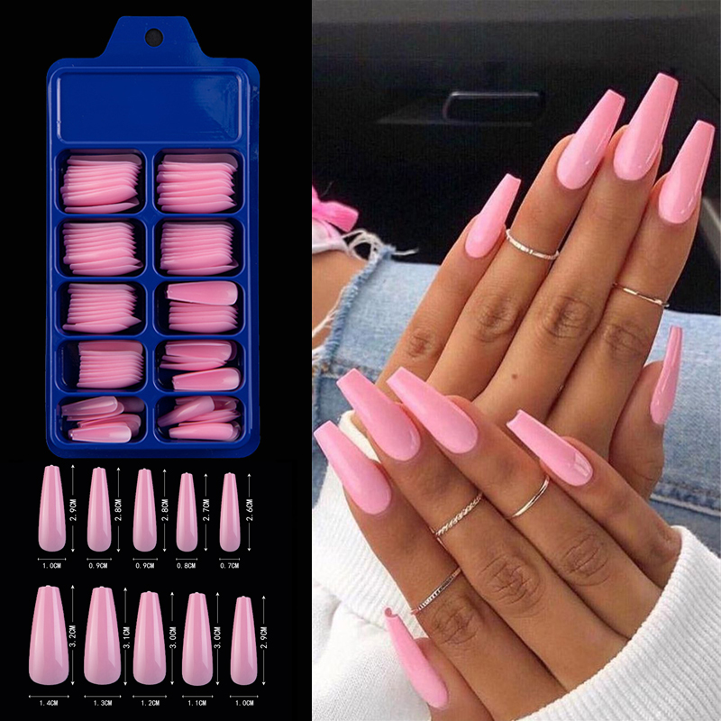 100pcs fake Nails Tips Transparent Half Cover False French Nail Art Artificial Acrylic Gel UV Manicure Design Set DIY Tool