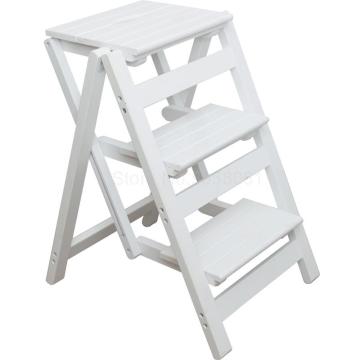 8 Small stool folding portable solid wood household step ladder ladder rack free installation space indoor indoor climbing stool