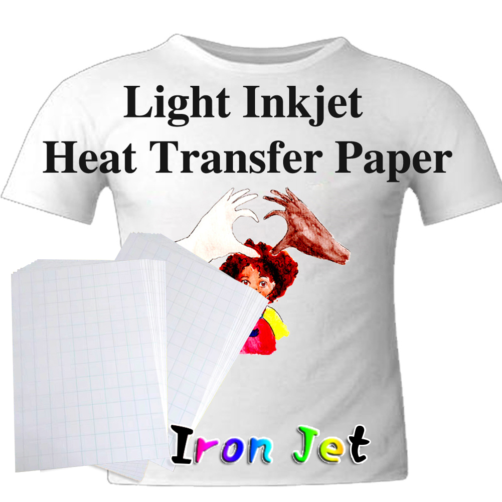5Pcs A4 Inkjet Heat Press Transfer Paper Light Color Clothing Printing Films